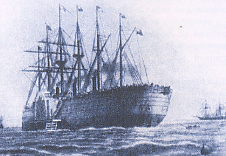 Пароход Атлантик. Гравюра 1849 г.