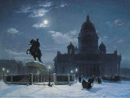 В. Суриков. «Сенатская площадь в зимнюю ночь», 1871 г.