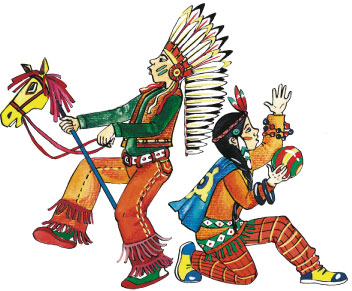 Вечеринка индейских каманчей и апачей