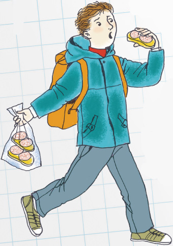 Мальчик с бутербродами