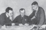 Экипаж стратостата «Осоавиахим-1». Слева направо: Илья Усыскин, Павел Федосеенко и Андрей Васенко