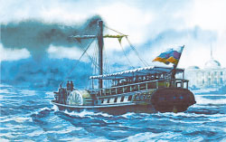 Первый русский пароход «Елизавета». 1815 г.