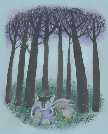 Волчонок в лесу