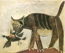 Пабло ПИКАССО (1881–1973) «Кошка, схватившая птицу» (1939).
