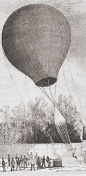 Взлет монгольфьера с парашютом