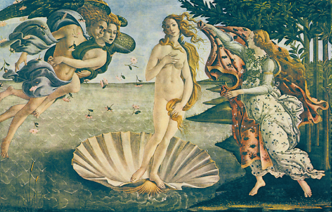 С. Боттичелли. «Рождение Венеры», 1485 г.