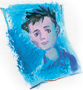 Синий портрет школьника