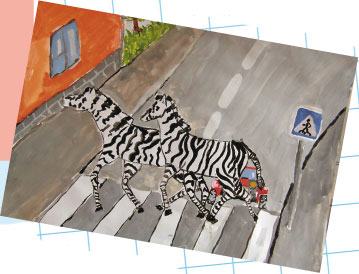 «Зебра и зебры». Рисунок лауреата Бори САТИНА