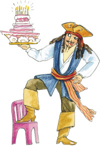 Пират Джек Воробей с тортом
