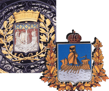 Герб города Парижа и герб Костромы