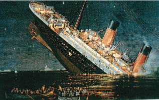 Пароход «Титаник» погружается в пучину океана